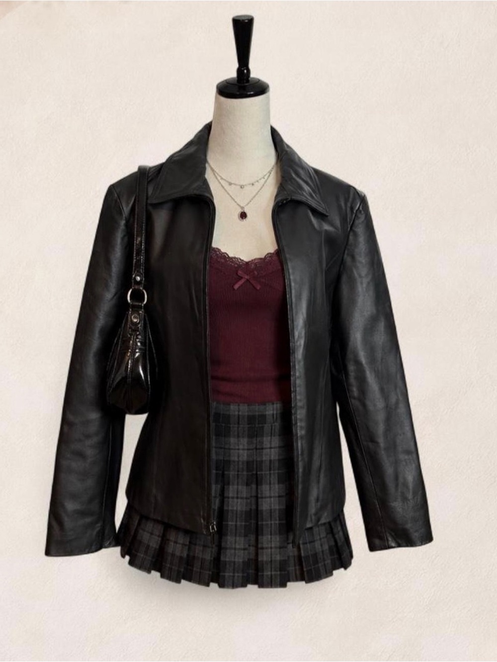 Worthington Black Genuine Leather Zip Jacket Women’s Large